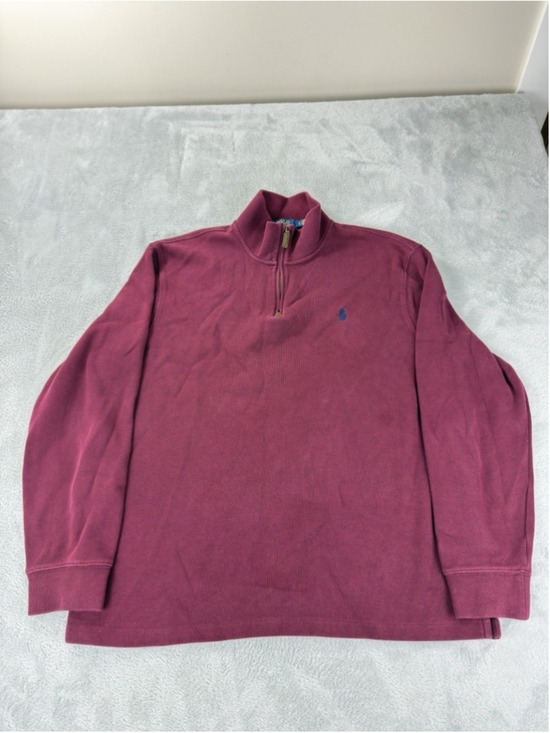 Ralph Lauren Other - Polo Ralph Lauren Men's XL Red 1/4 Zip Pullover Sweater 100% Cotton